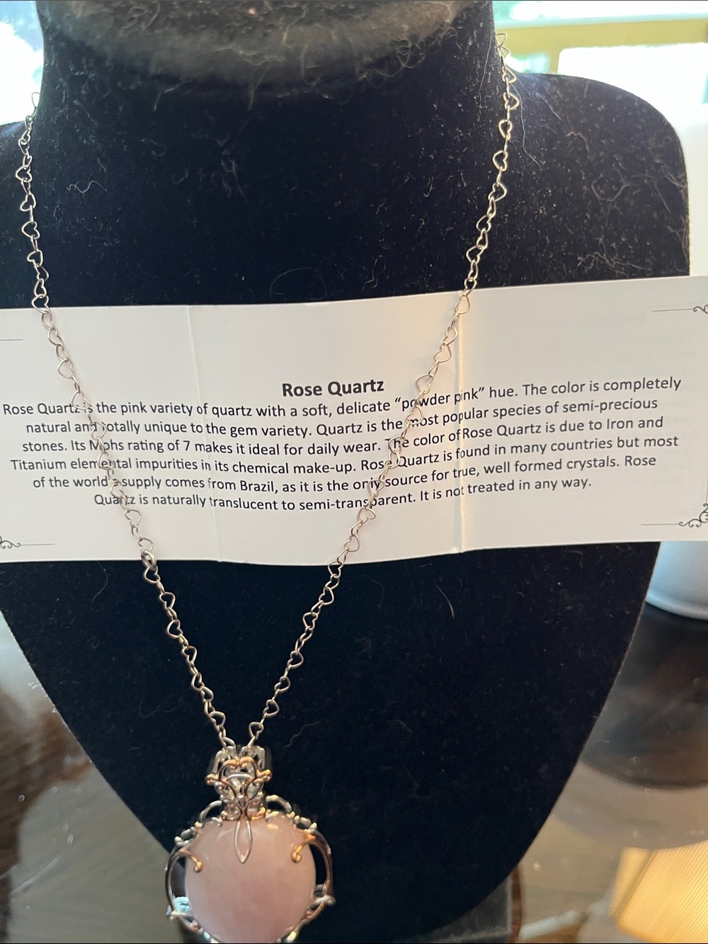 ππΈπGEMS EN VOGUE ROSE QUARTZ LARGE PENDANT. πππΈπππΈ - Picture 5 of 7